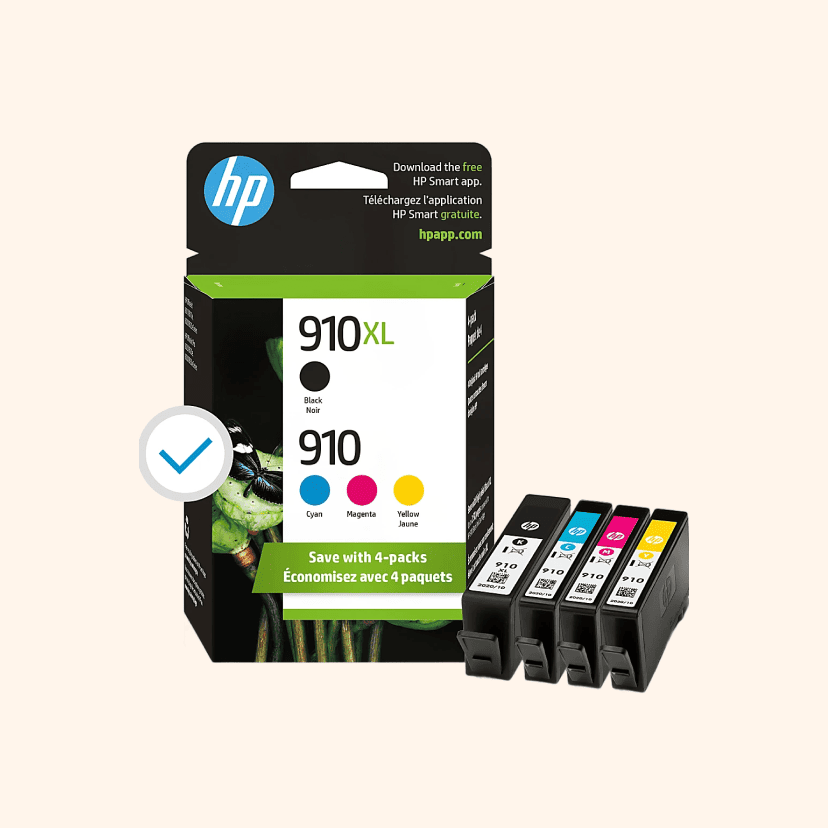HP 910XL Black/910 Cyan; Magenta; Yellow High-Yield Ink Cartridges, Pack Of 4, 3JB41AN